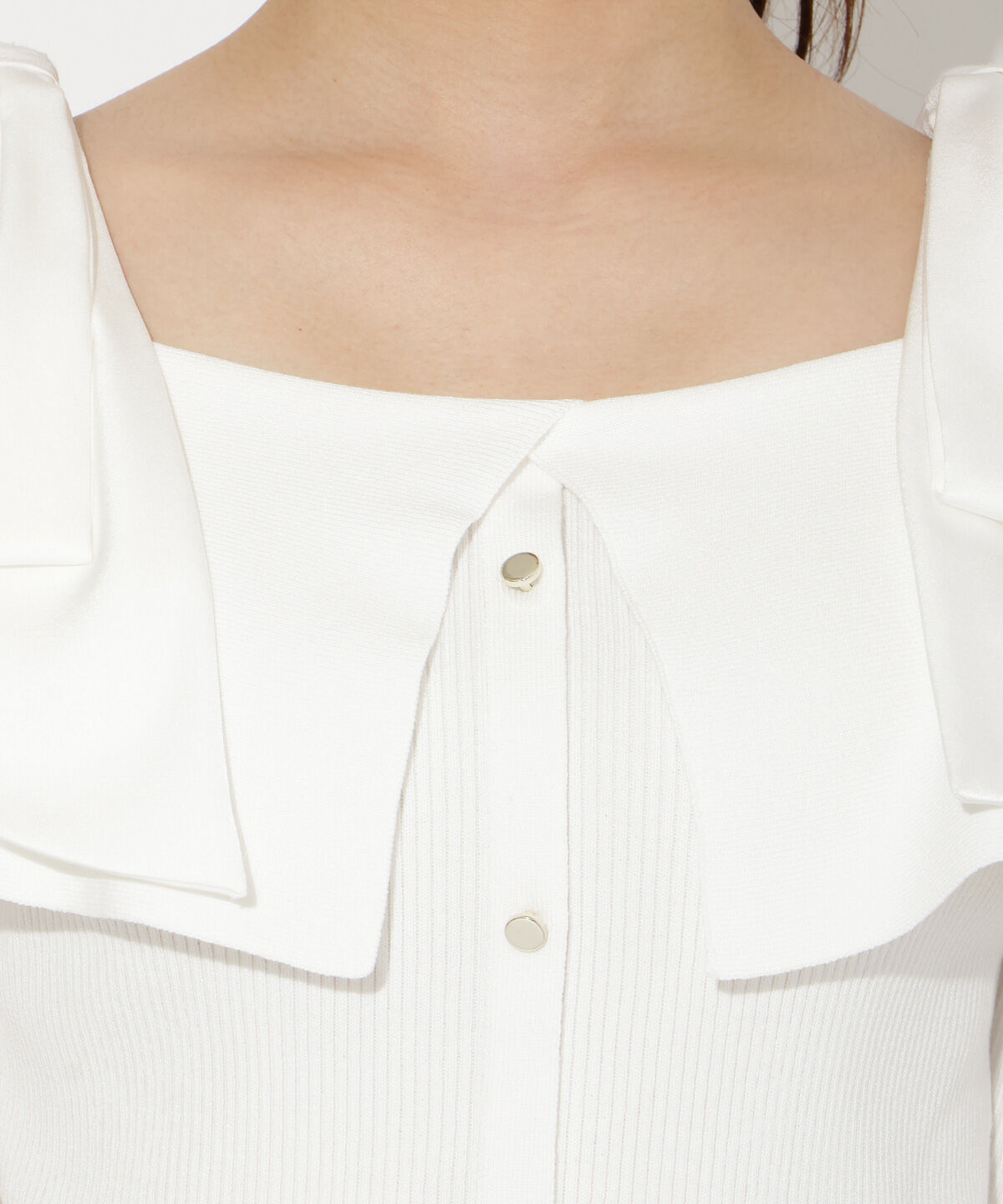 WILLSELECTION「リボンオフショルハーフスリーブニット」|ニット・セーター|