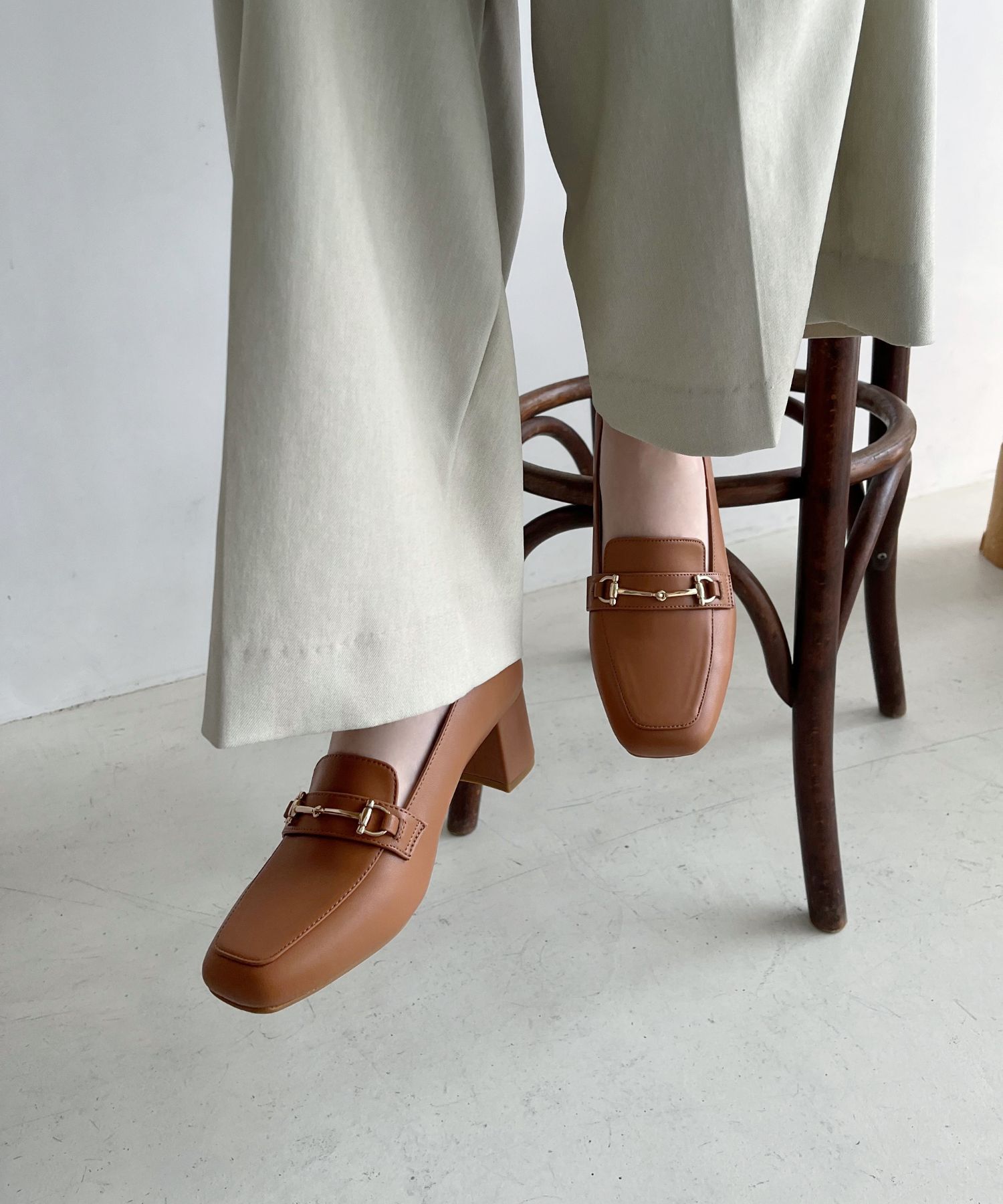 ORiental TRaffic「【跳べるパンプス/シリーズ累計１５０万足突破 】ビット ヒールローファー /R-3214 厚手クッション」|パンプス|