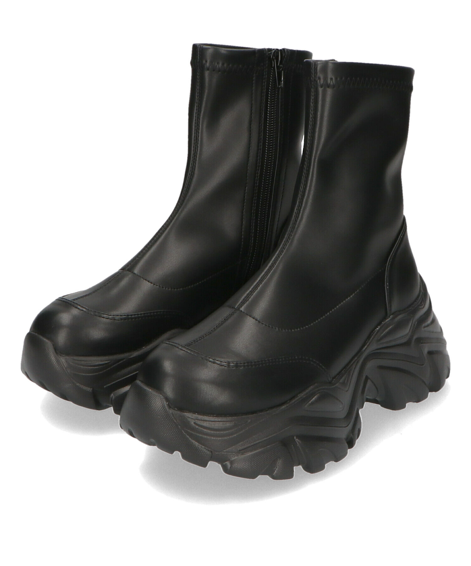 ORiental TRaffic「【 軽量 ・ 厚底 】 スニーカーソール ショートブーツ /41412 ストレッチ 美脚」|スニーカー|