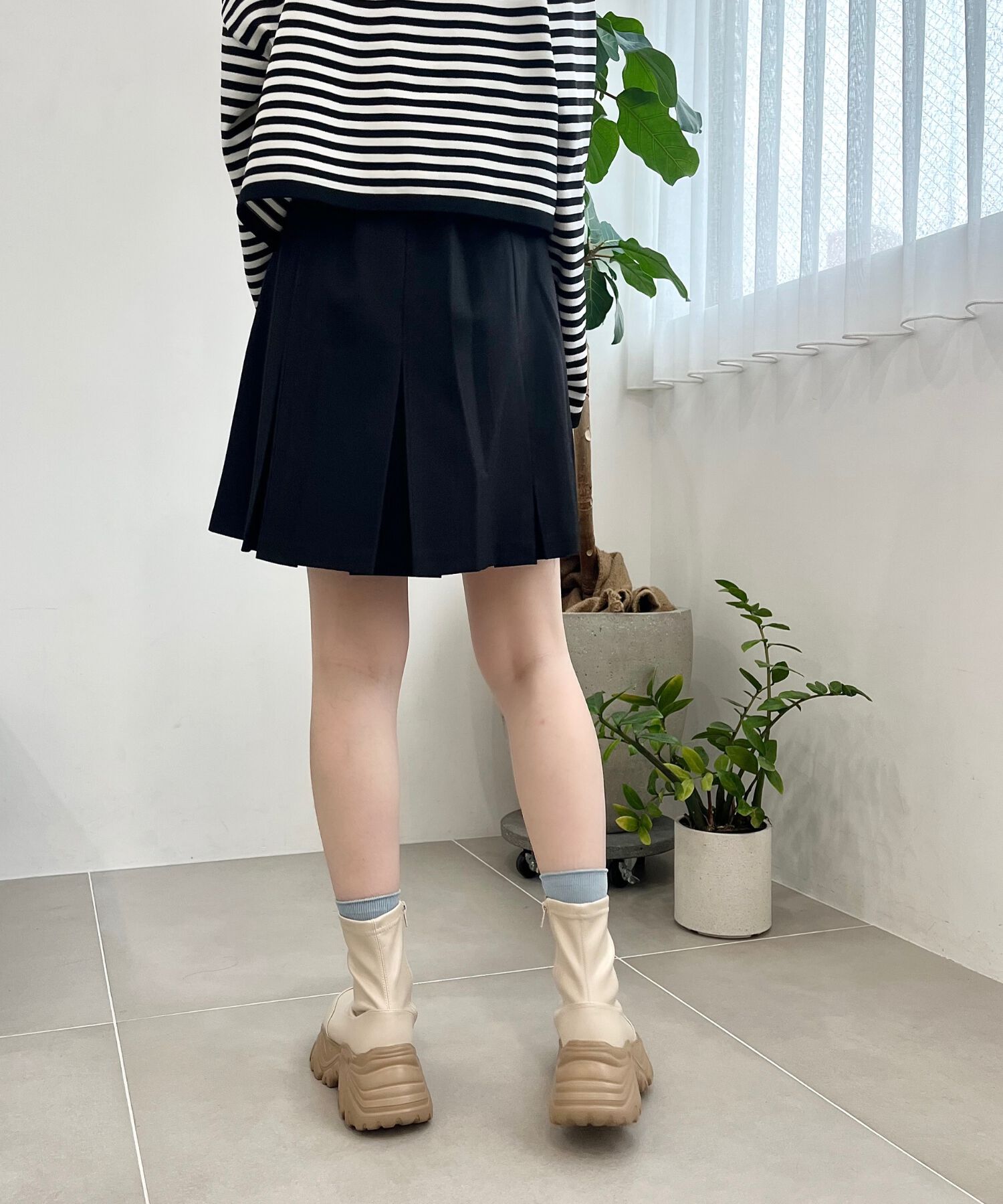 ORiental TRaffic「【 軽量 ・ 厚底 】 スニーカーソール ショートブーツ /41412 ストレッチ 美脚」|スニーカー|