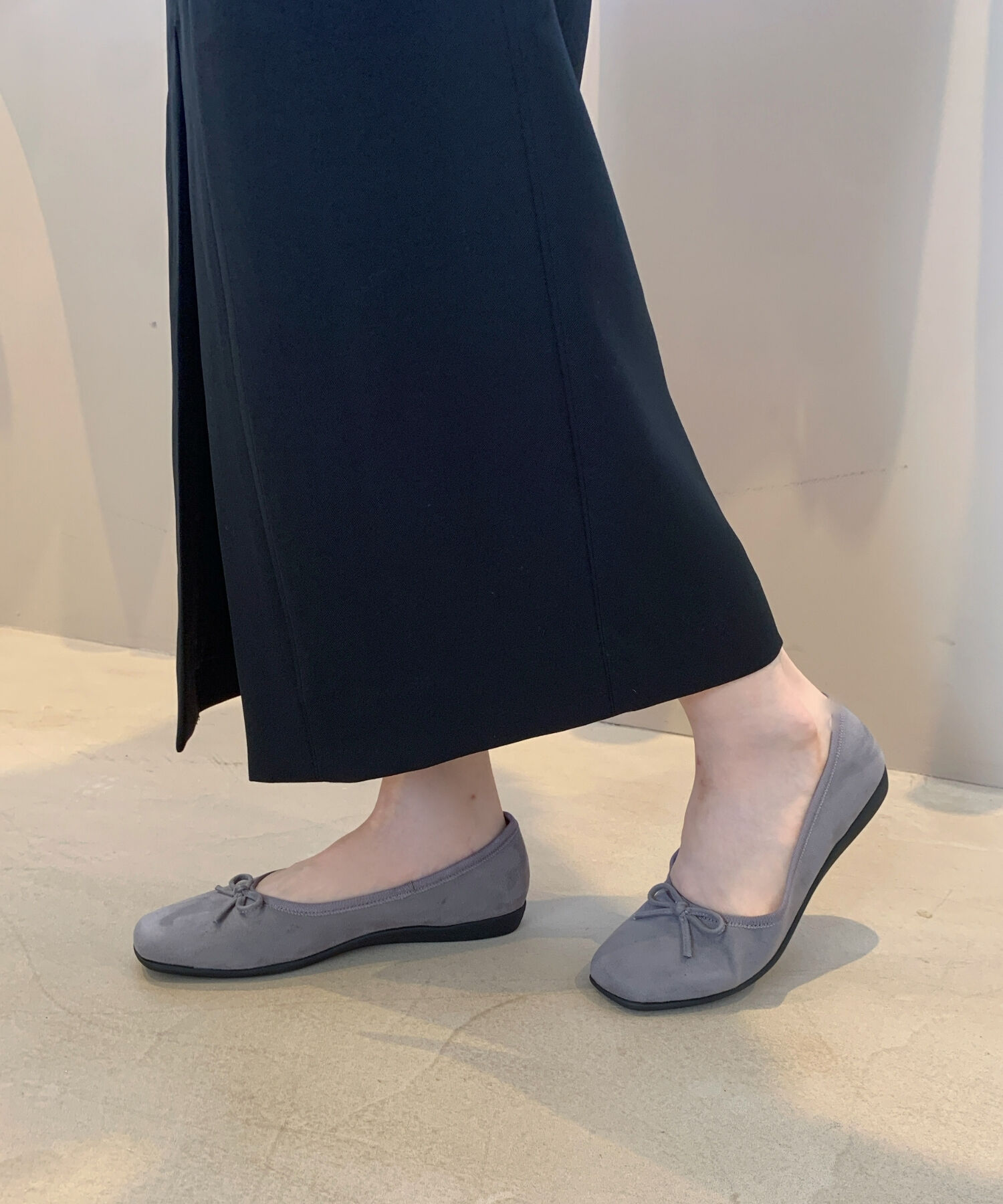 ORiental TRaffic「【WEB限定】 スクエアトゥ バレエシューズ /R-4009 フラット 軽い  厚手クッション」|パンプス|