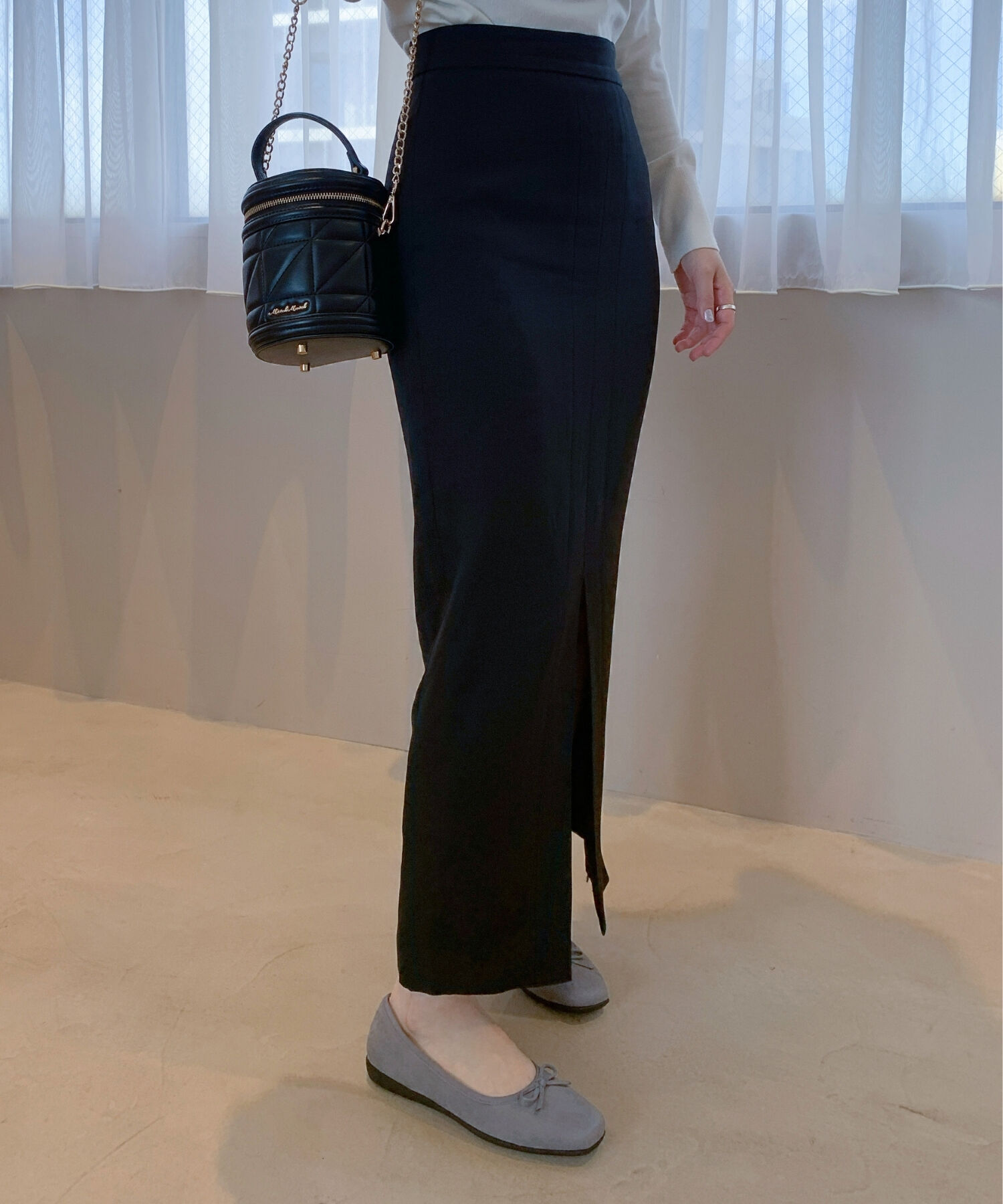 ORiental TRaffic「【WEB限定】 スクエアトゥ バレエシューズ /R-4009 フラット 軽い  厚手クッション」|パンプス|