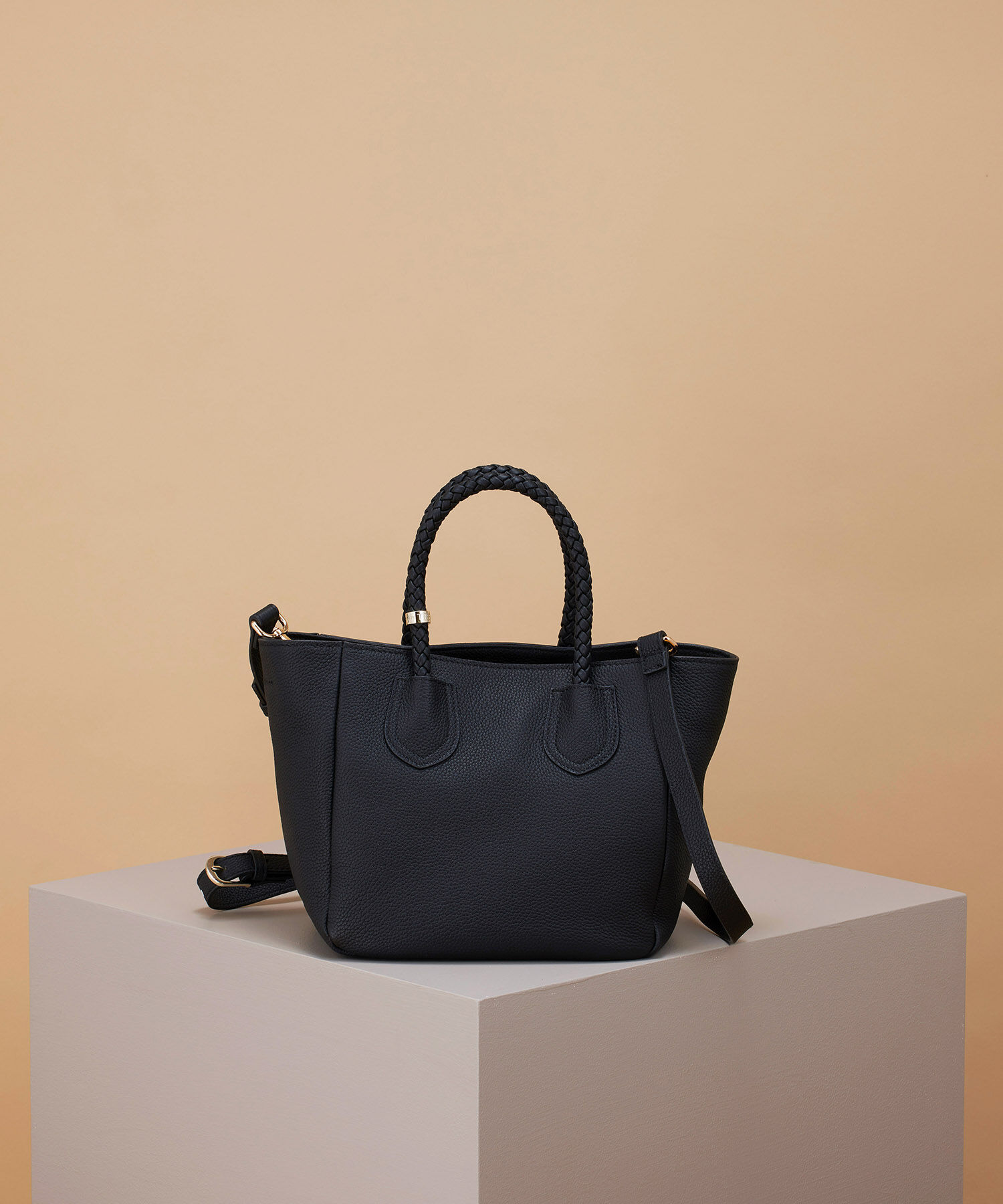 TOPKAPI TREASURE「【TREASURE TOPKAPI】シュリンクレザー メッシュハンドル ショルダー付き ミニ トート バッグ」|トートバッグ|ブラック