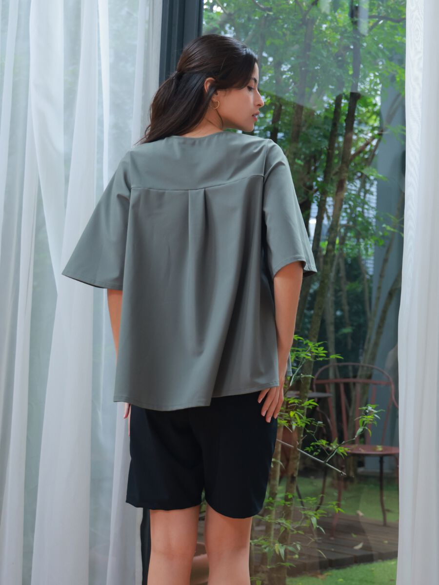 ALBOVE「UVカット五分袖チュニック水着/トップス」|ビキニ|