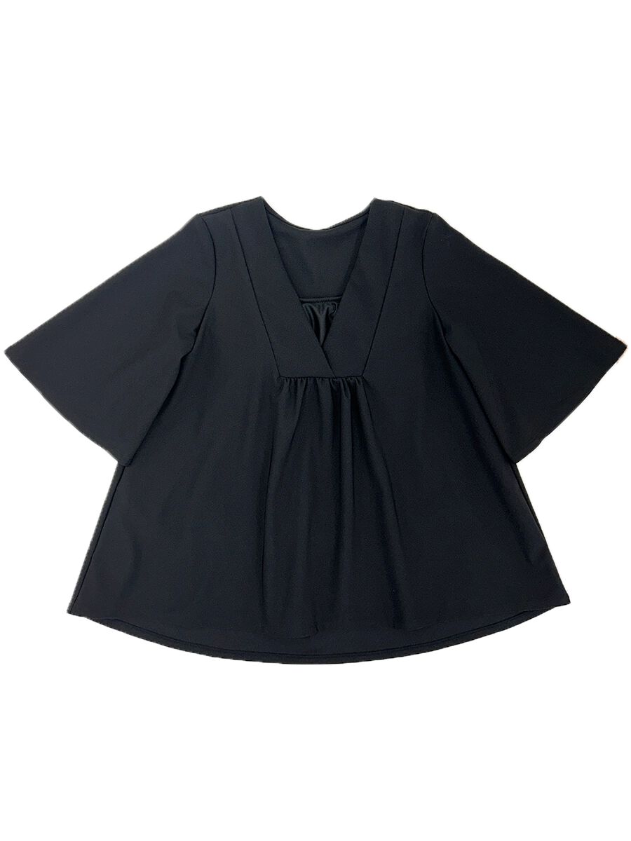 ALBOVE「UVカット五分袖チュニック水着/トップス」|ビキニ|ブラック