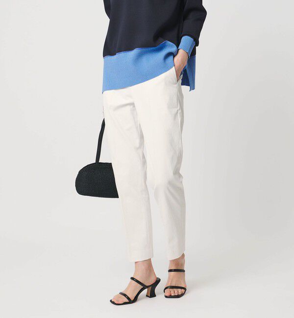 UNITED ARROWS「RIRANCHA ツイル スリムパンツ WHITE ‐ウォッシャブル‐」|スラックス|OFF WHITE