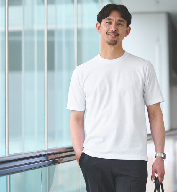 UNITED ARROWS green label relaxing「【WEB限定】JUST fit ジャケイン T 半袖 Tシャツ カットソー -吸水速乾・抗菌-」|Tシャツ・カットソー|WHITE