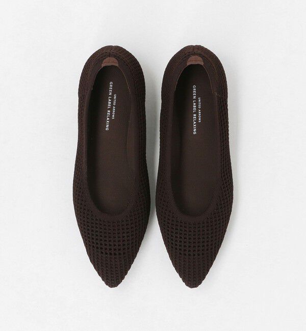UNITED ARROWS green label relaxing「ウェルネスシアー ポインテッド フラットシューズ / ニットシューズ」|ローファー|DK.BROWN
