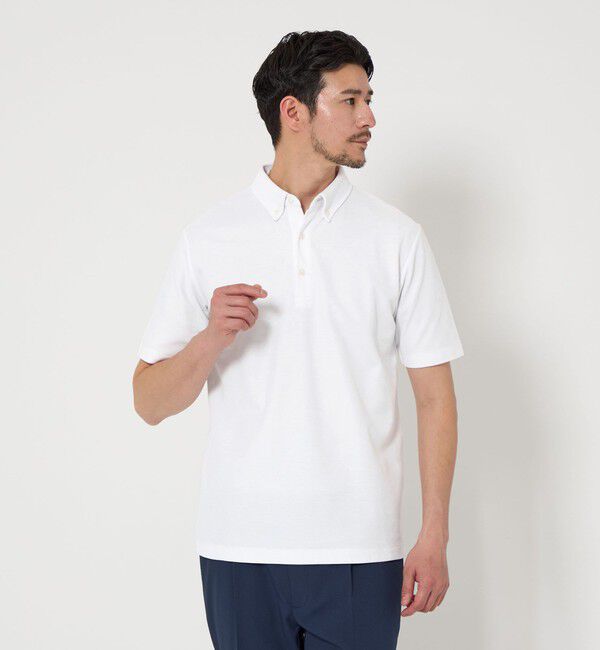 BEAUTY&YOUTH UNITED ARROWS「【WEB限定 WARDROBE SMART】ステイ クリーン ピケ BD ポロシャツ【抗菌・防臭】」|ポロシャツ|