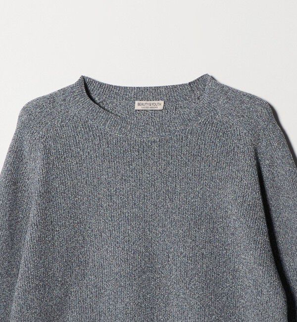 BEAUTY&YOUTH UNITED ARROWS「ブークレ ミックス 12ゲージ アゼ クルーネック ニット ウォッシャブル」|ニット・セーター|