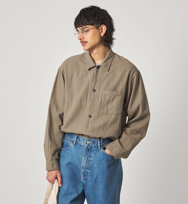 STEVEN ALAN「＜Steven Alan＞ CL クレープ オープンカラー オーバー シャツ」|シャツ・ブラウス|