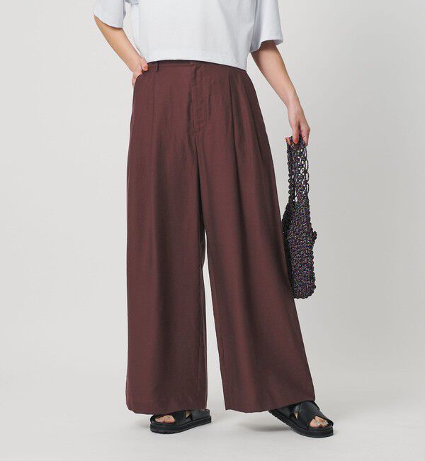 BEAUTY&YOUTH UNITED ARROWS「セルロースナイロン ツイル タック ワイドパンツ ウォッシャブル」|その他|