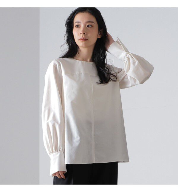 Demi-Luxe BEAMS 「AK+1 / シルクコットン ブラウス」|シャツ・ブラウス|