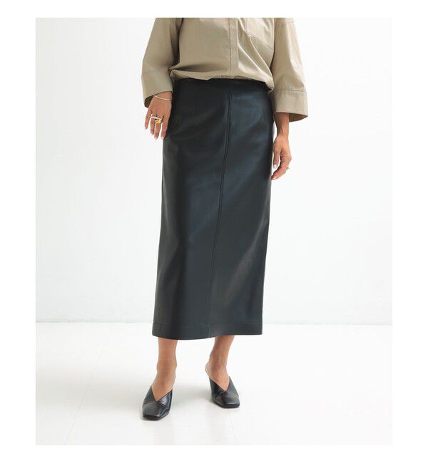 Demi-Luxe BEAMS 「フェイクレザー セミタイトスカート」|スカート|