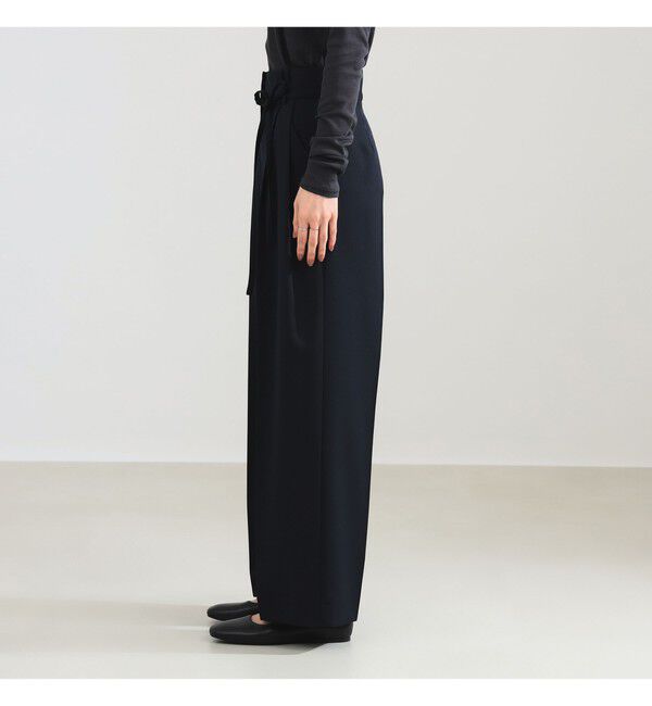 Demi-Luxe BEAMS 「ポリエステル ウール 2ループ ワイドパンツ」|チノ|