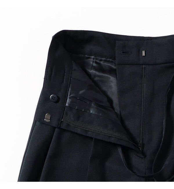 Demi-Luxe BEAMS 「ポリエステル ウール 2ループ ワイドパンツ」|チノ|