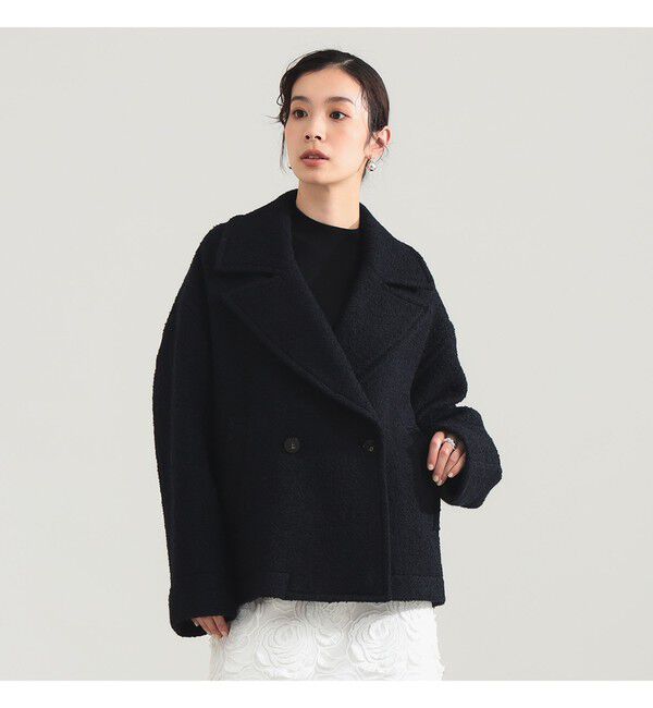 Demi-Luxe BEAMS 「ループツイード ピーコート」|ダッフルコート|NAVY