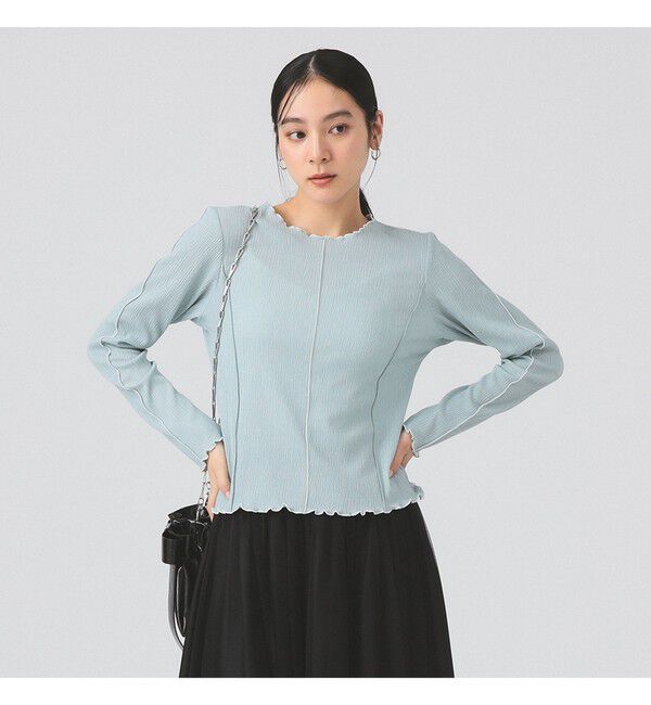 Ray BEAMS 「シュリンク メロー センターシーム Tシャツ」|Tシャツ・カットソー|BLUE