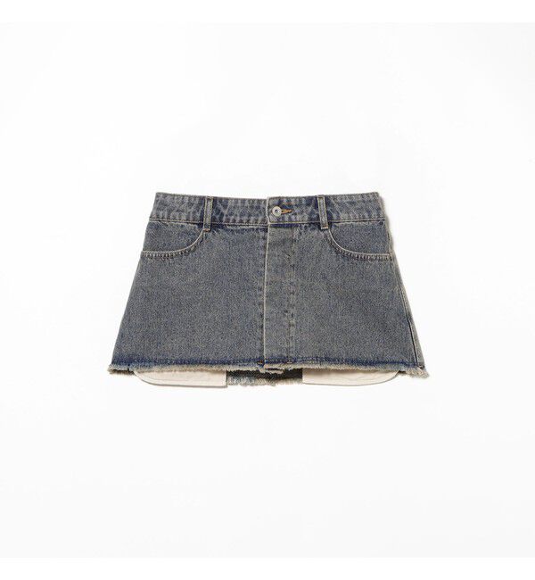 Ray BEAMS 「デニムスカート レイヤード パンツ」|デニム|