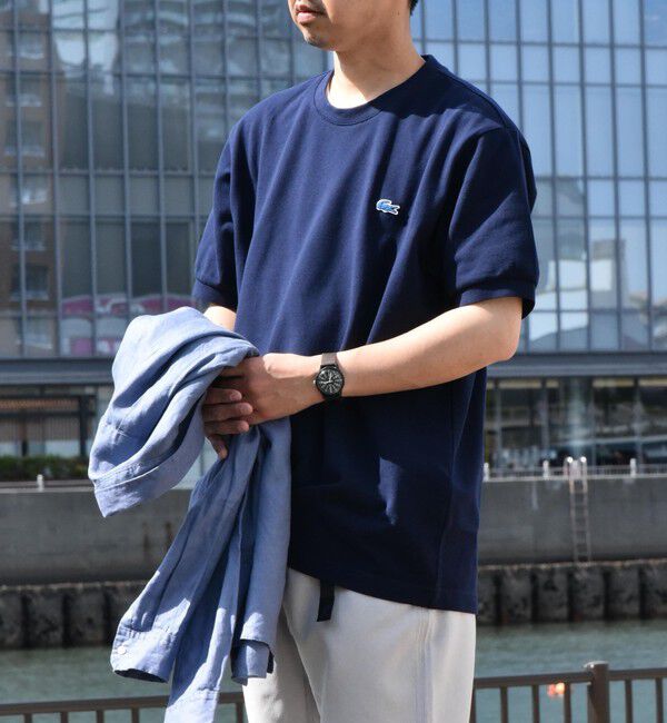 SHIPS any「【SHIPS any別注】LACOSTE: ワンポイント ロゴ ピケ クルーネック Tシャツ 24SS◇」|Tシャツ・カットソー|