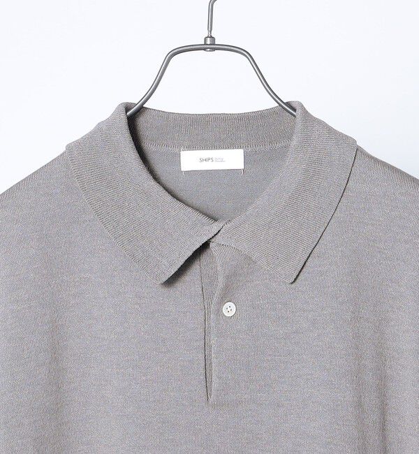 SHIPS any「SHIPS any:〈接触冷感〉ハイゲージ リネンミックス サマー ニット ポロシャツ 25SS◇」|ポロシャツ|