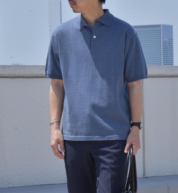 SHIPS any「SHIPS any:〈接触冷感〉ハイゲージ リネンミックス サマー ニット ポロシャツ 25SS◇」|ポロシャツ|