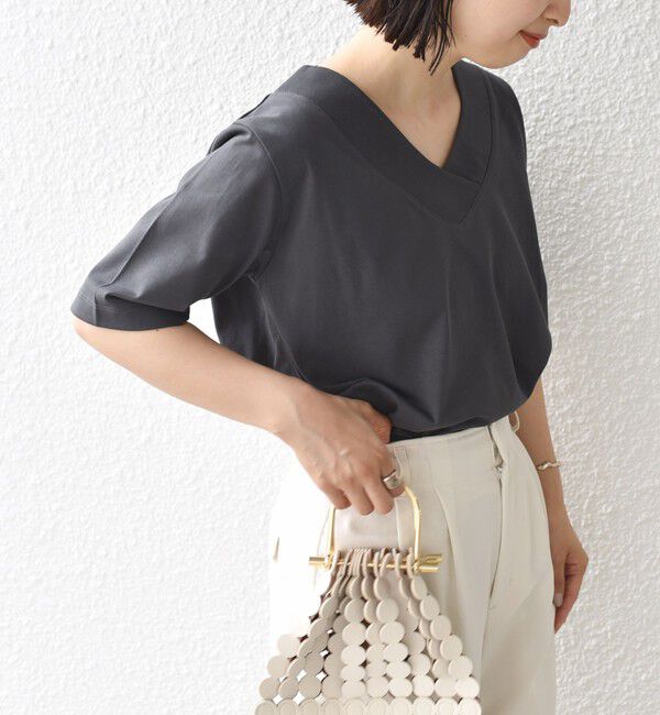 SHIPS for women「【WEB限定】〈ネックが選べる2サイズ展開〉オーガニックコットン バリエーションネック TEE」|Tシャツ・カットソー|