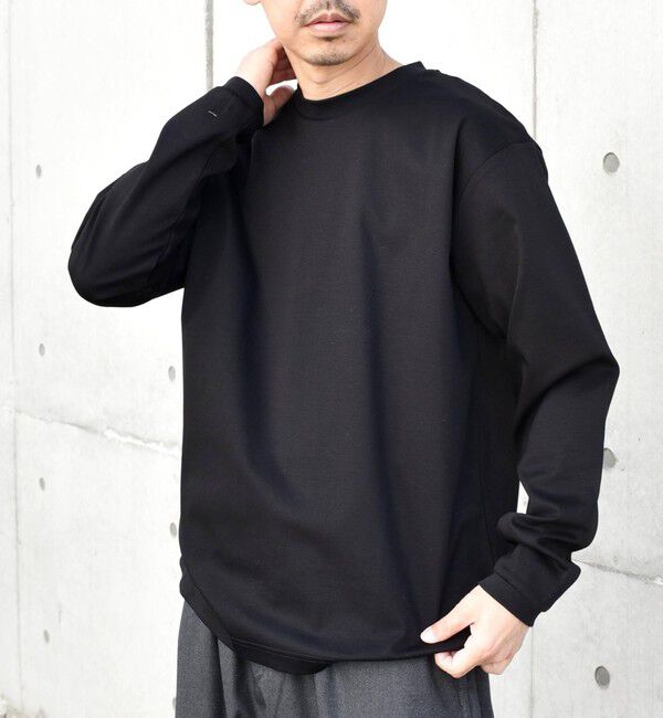 SHIPS any「SHIPS any: スムースコットン クルーネック Tシャツ (ロンT)◇」|Tシャツ・カットソー|ブラック