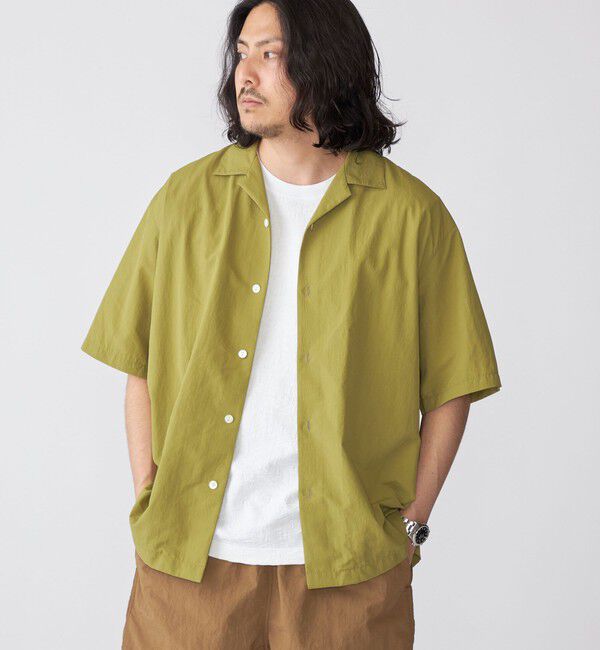 SHIPS「SHIPS: ナイロン ステッチ オープンカラー シャツ」|シャツ・ブラウス|