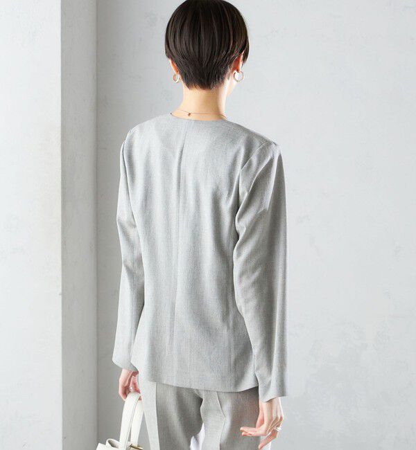 SHIPS for women「〈接触冷感/手洗い可能〉トリアセテート混 ノーラペル ジャケット（セットアップ対応）◇」|その他|