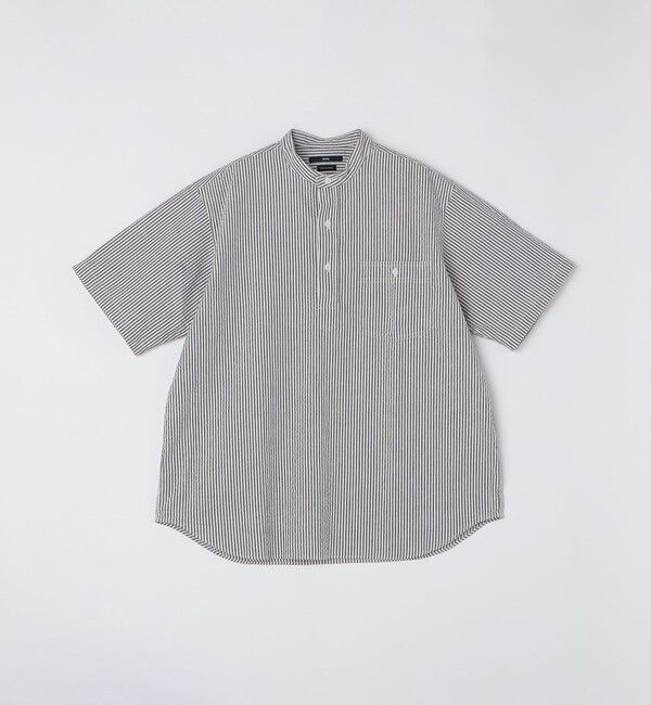 SHIPS「SHIPS: シアサッカー プルオーバー バンドカラー ショートスリーブ シャツ」|シャツ・ブラウス|