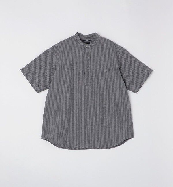 SHIPS「SHIPS: シアサッカー プルオーバー バンドカラー ショートスリーブ シャツ」|シャツ・ブラウス|