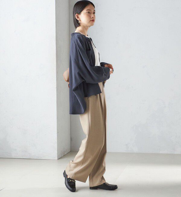 SHIPS for women「〈手洗い可能〉バンドカラー ショート 羽織り シャツ」|シャツ・ブラウス|