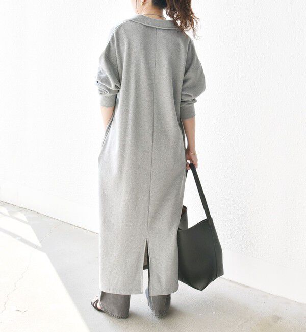 SHIPS any「SHIPS any:〈洗濯機可能〉USA コットン 裏起毛 ハーフジップ ワンピース」|ワンピース|