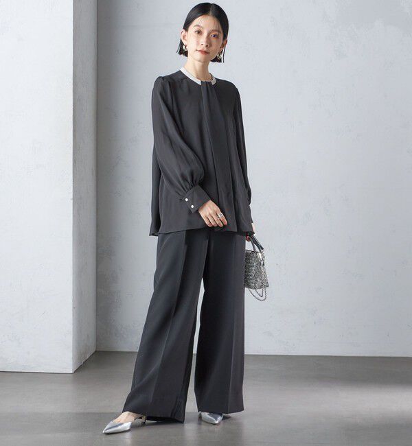 SHIPS for women「troisiemeCHACO:〈洗濯機可能〉ロング タイ ブラウス（セレモニー対応可）」|シャツ・ブラウス|