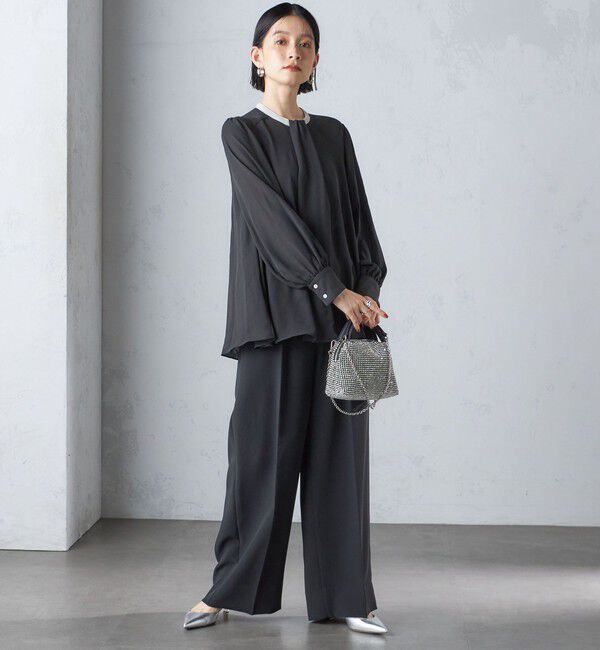 SHIPS for women「troisiemeCHACO:〈洗濯機可能〉ロング タイ ブラウス（セレモニー対応可）」|シャツ・ブラウス|