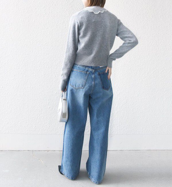 SHIPS for women「【WEB限定】〈手洗い可能〉布帛 襟付き ニット プルオーバー」|ニット・セーター|