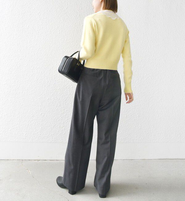 SHIPS for women「【WEB限定】〈手洗い可能〉布帛 襟付き ニット プルオーバー」|ニット・セーター|