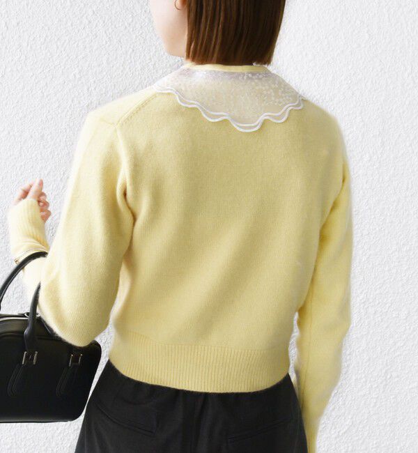 SHIPS for women「【WEB限定】〈手洗い可能〉布帛 襟付き ニット プルオーバー」|ニット・セーター|