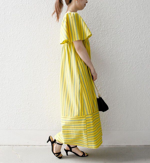 SHIPS any「SHIPS any:〈洗濯機可能〉ミニサッカー スクエアネック フレア ワンピース」|ワンピース|