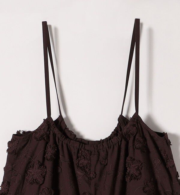 SHIPS any「SHIPS any:〈手洗い可能〉3D フラワー エンブロイダリー ギャザー サロペット」|オールインワン|