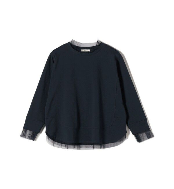 SHIPS for women「【WEB限定】チュール コンビ ラウンド カットソー」|Tシャツ・カットソー|