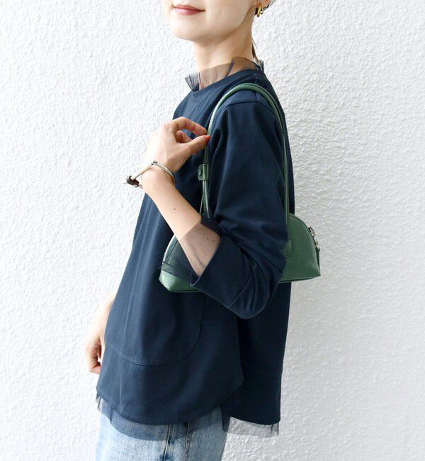 SHIPS for women「【WEB限定】チュール コンビ ラウンド カットソー」|Tシャツ・カットソー|