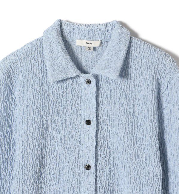 SHIPS for women「【WEB限定】〈手洗い可能〉ランダムブルーゼ シャツ カーディガン」|カーディガン|