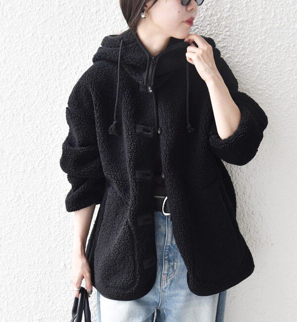 SHIPS any「SHIPS any:〈洗濯機可能〉ボア フリース 2WAY フーディー ブルゾン」|ブルゾン・スタジャン|