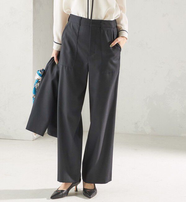 SHIPS for women「〈手洗い可能〉DELEGANT  ストレート パンツ（セットアップ対応）」|その他|ネイビー