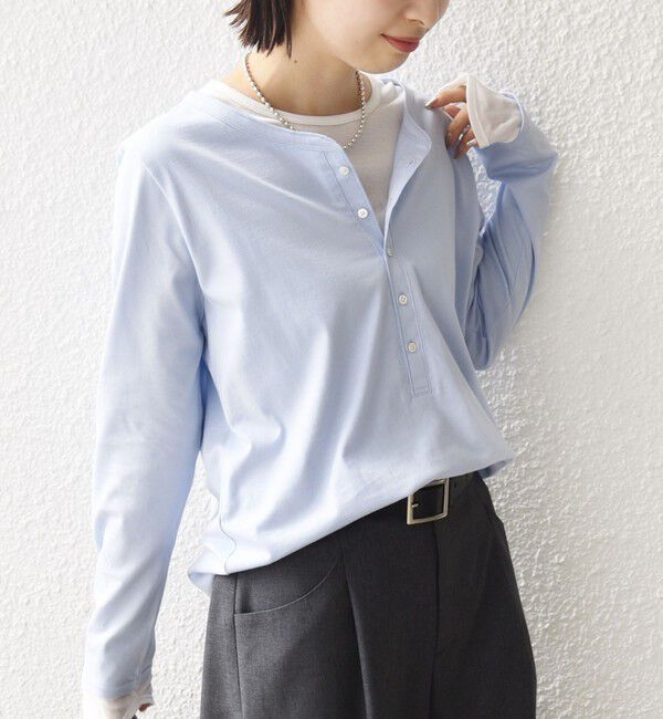 SHIPS for women「レイヤード ライク ヘンリーネック プルオーバー」|Tシャツ・カットソー|