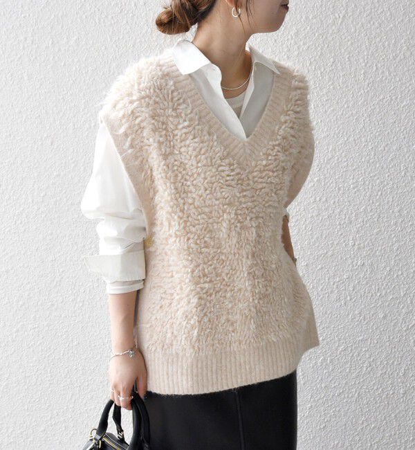 SHIPS any「SHIPS any: ループ ニット Vネック ベスト」|ベスト・ジレ|
