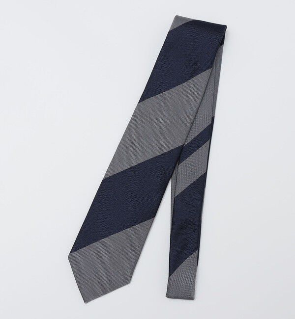 SHIPS「SHIPS: シルク バスケット ワイド ストライプ ネクタイ」|ネクタイ・蝶ネクタイ|ネイビー