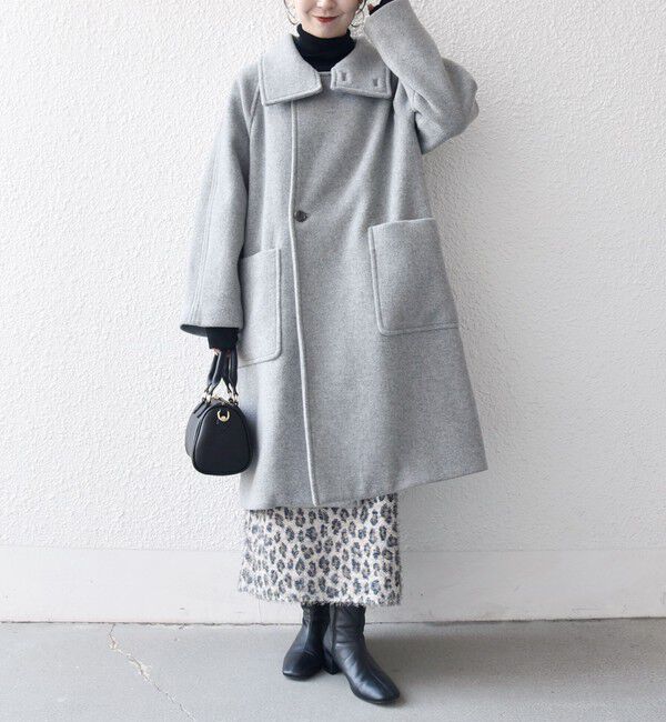 SHIPS any「SHIPS any: PURE WOOL スタンド ＆ ビッグカラー コート」|その他|グレー